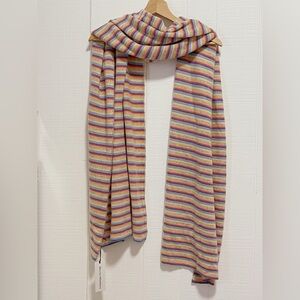 White + Warren Pastel Combo Cashmere Striped Mini Scarf 20681